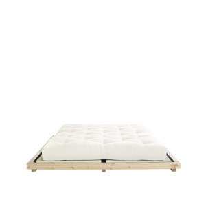 Dvoulůžková postel z borovicového dřeva s matrací a tatami Karup Design Dock Comfort Mat Natural Clear/Natural, 180 x 200 cm