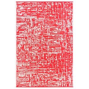 Červeno-bílý oboustranný koberec vhodný i do exteriéru Green Decore Take, 90 x 150 cm