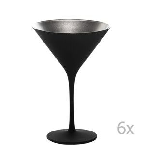 Sada 6 černo-stříbrných sklenic na koktejly Stölzle Lausitz Olympic Cocktail, 240 ml