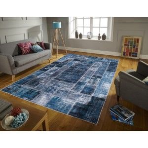 Modrý koberec odolný proti skvrnám Webtappeti Montage, 160 x 230 cm