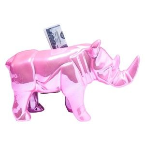 Růžová kasička Kare Design Rhino Glossy