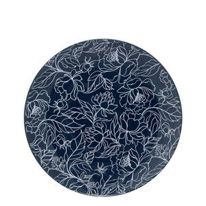 Tmavě modrý keramický talíř Bloomingville Fleur, ⌀ 20 cm