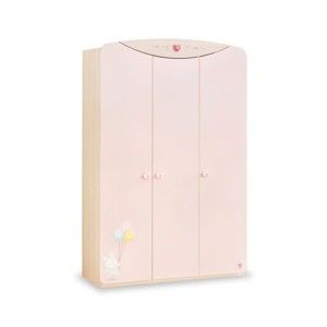 Světle růžová šatní skříň Baby Girl 3 Doors Wardrobe