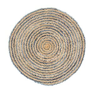 Šedohnědý koberec z konopného vlákna Cotex Rondo, ø 140 cm