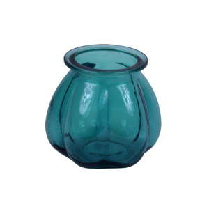 Tyrkysově modrá váza z recyklovaného skla Ego Dekor Tangerine, výška 16 cm