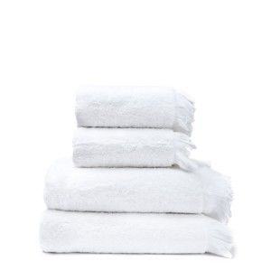 Set 2 bílých ručníků a 2 osušek z čisté bavlny Casa Di Bassi