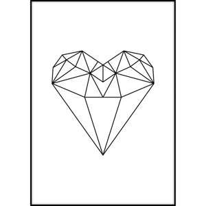 Plakát Imagioo Polygon Heart, 40 x 30 cm
