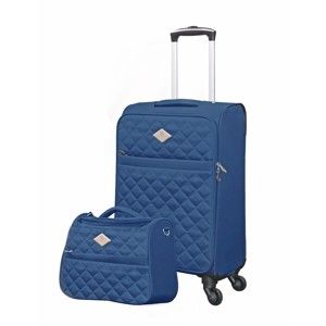 Sada modrého kufru a toaletní tašky GERARD PASQUIER Adventure, 38 l + 16 l