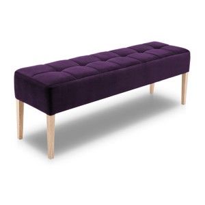 Tmavě fialová lavice s dubovými nohami Jakobsen home Marino, délka 172 cm