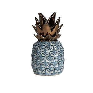 Modrý keramický dekorativní ananas Simla Nanas, výška 22 cm