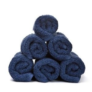 Sada 6 modrých ručníků z čisté bavlny Casa Di Bassi
