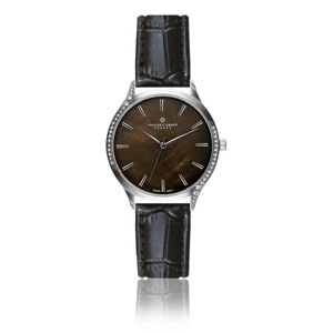 Dámské hodinky s černým páskem z pravé kůže Frederic Graff Lismo