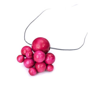 Dřevěný růžový náhrdelník Ko-ra-le Lucky