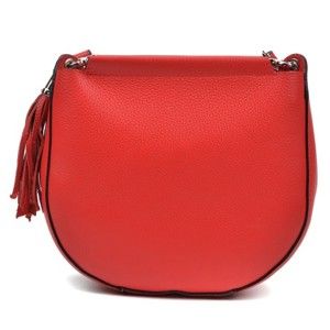 Červená kožená kabelka Anna Luchini Narhullo