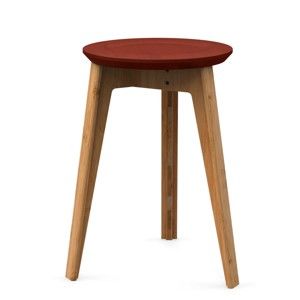 Bambusová stolička s červeným sedátkem z bukového dřeva We Do Wood Button