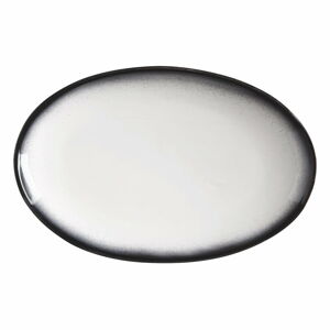 Bílo-černý keramický oválný talíř Maxwell & Williams Caviar, 25 x 16 cm