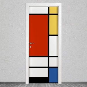 Samolepka na dveře LineArtistica Mondrian 1, 80 x 215 cm