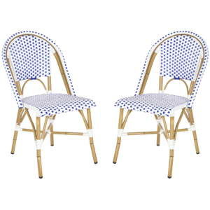 Sada 2 modro-bílých proutěných židlí Safavieh Madrid