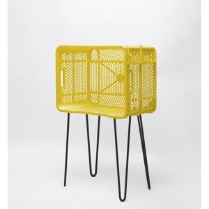 Žlutý odkládací stolek z recyklovaného plastu Really Nice Things Eco
