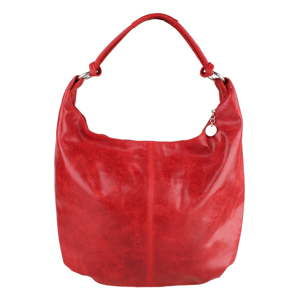 Červená kožená kabelka Chicca Borse Francisca