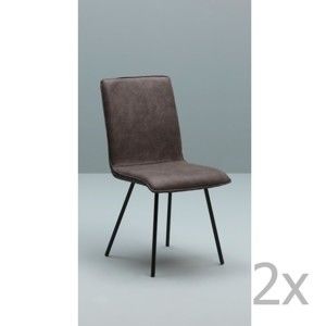 Sada 2 tmavě hnědých židlí Design Twist Moen