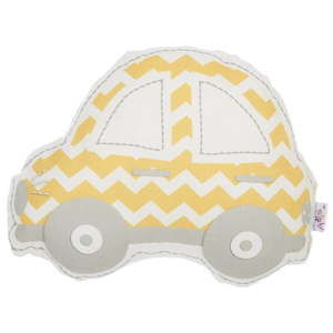 Žluto-šedý dětský polštářek s příměsí bavlny Apolena Pillow Toy Car, 32 x 25 cm