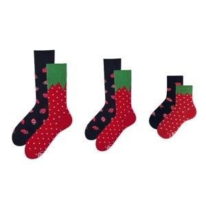 Rodinná sada 3 párů ponožek v dárkovém balení Many Mornings Strawberry Medium