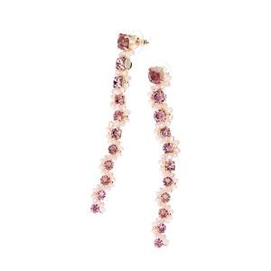 Růžové náušnice s krystaly Ottaviani, délka 9,4 cm