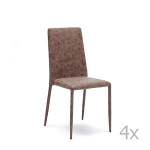 Sada 4 hnědých jídelních židlí Design Twist Dammam