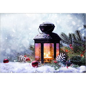Koberec Vitaus Christmas Period Lantern With Snow, 50 x 80 cm