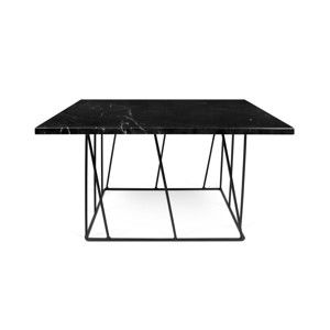 Černý mramorový konferenční stolek s černými nohami TemaHome Helix, 75 cm