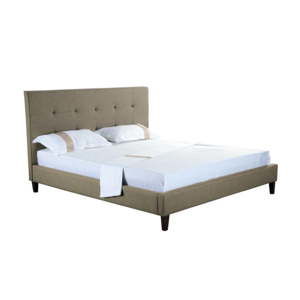 Světle šedá dvoulůžková postel loomi.design Skagen, 160 x 200 cm