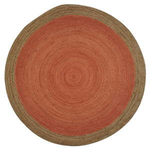 Oranžový jutový koberec vhodný do exteriéru Native, ⌀ 200 cm