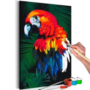 DIY set na tvorbu vlastního obrazu na plátně Artgeist Parrot, 40 x 60 cm