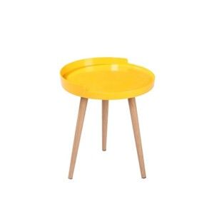 Žlutý odkládací stolek Ares, ⌀ 40 cm