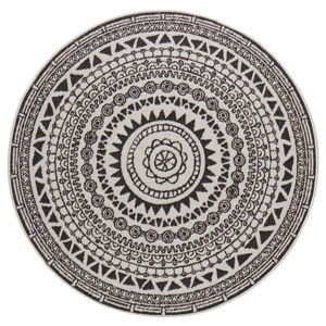 Černo-krémový venkovní koberec NORTHRUGS Coron, ø 200 cm
