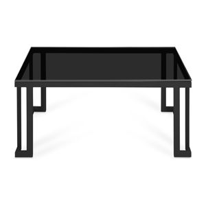 Černý skleněný venkovní stůl v černém rámu Calme Jardin Cannes, 60 x 90 cm