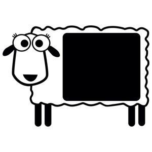 Černá nástěnná popisovací samolepka Chalk Sheep
