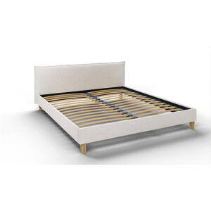Krémová čalouněná dvoulůžková postel s roštem 180x200 cm Tina – Ropez