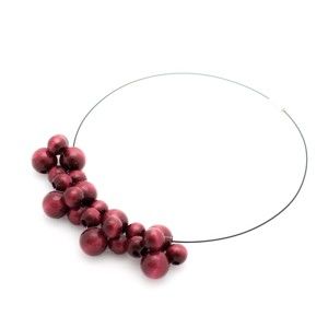 Vínový dřevěný náhrdelník Ko–ra–le Bubbles