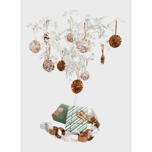 Sada 10 vánočních papírových dekorací na stromeček Neviti Rose Gold