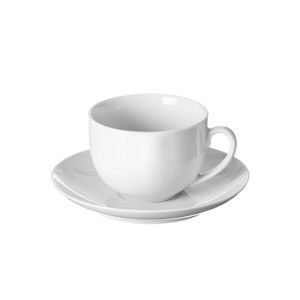 Bílý porcelánový šálek na čaj s podšálkem Price & Kensington Simplicity, 180 ml