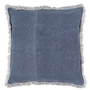 Tmavě modrý bavlněný polštář Clayre & Eef Mismo, 45 x 45 cm