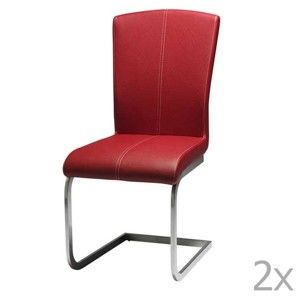 Sada 2 červených jídelních židlí Furnhouse Tolouse