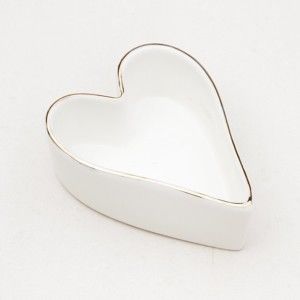 Bílá mísa z kostního porcelánu ve tvaru srdce Caroline Gardner
