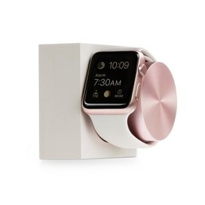 Bílo-růžový mramorový nabíjecí stojánek pro Apple Watch Native Union Dock