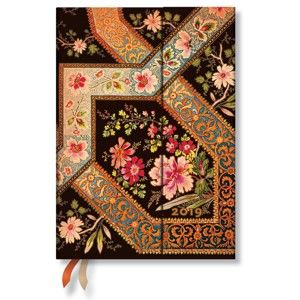 Diář na rok 2019 Paperblanks Filigree Floral Ebony Horizontal, 13 x 18 cm