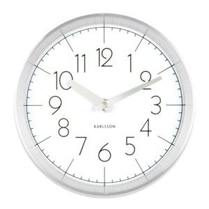 Bílé nástěnné hodiny Karlsson Convex