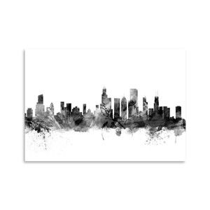 Plakát Americanflat Chicago Illinois Skyline, 42 x 30 cm