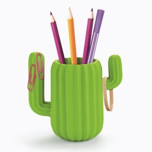 Zelený stojan na tužky Just Mustard Cactus